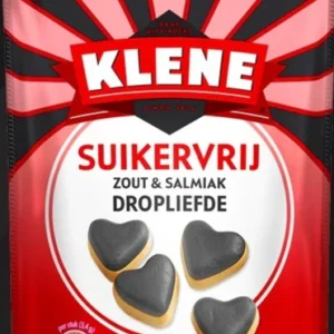 Klene Suikervrij Zout & Salmiak Dropliefde Licorice Sugar Free 90G