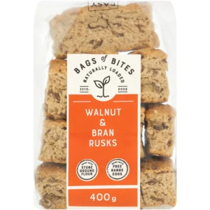 Bags of Bites Walnut & Bran Rusk 400g