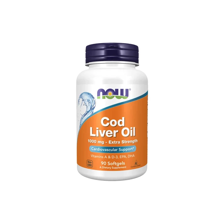 NOW Foods Cod Liver Oil Extra Strength 1000mg 180 Softgels